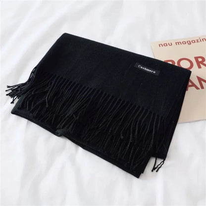 Cachecol Pashmina Masculino 250g Liso com Franjas