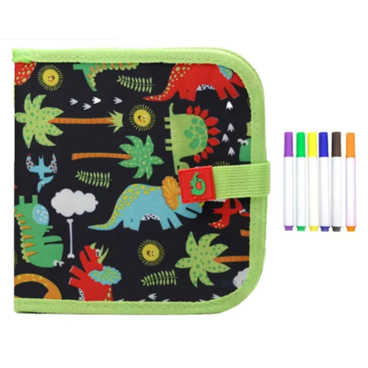 Livro Infantil Apagável com Canetas – 10 Páginas Reutilizáveis para Desenho e Pintura Montessori