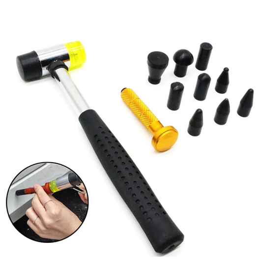 Martelo Removedor de Amassados Automotivos – Kit 9 Peças para Reparo de Lataria Sem Danificar a Pintura