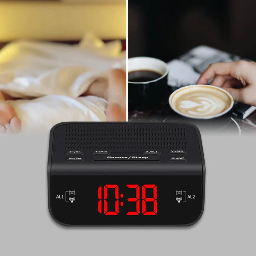 Rádio Relógio Digital de Mesa com Alarme Bivolt 110/220V
